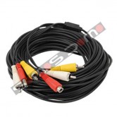 Cable RCA para cámaras de CCTV audio, video y alimentación. 20 m