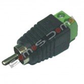 Conector DC macho RCA con salidas +/- de 2 terminales