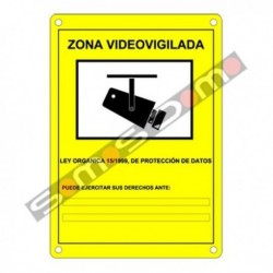 Cartel Alarma Conectada A5 Interior/exterior | Placa Disuasoria PVC  Flexible, Cartel Aviso a Policía, 21x15 cm Rojo…