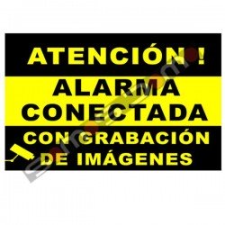 Placa de Alarma Conectada plástico PVC para interior/exterior